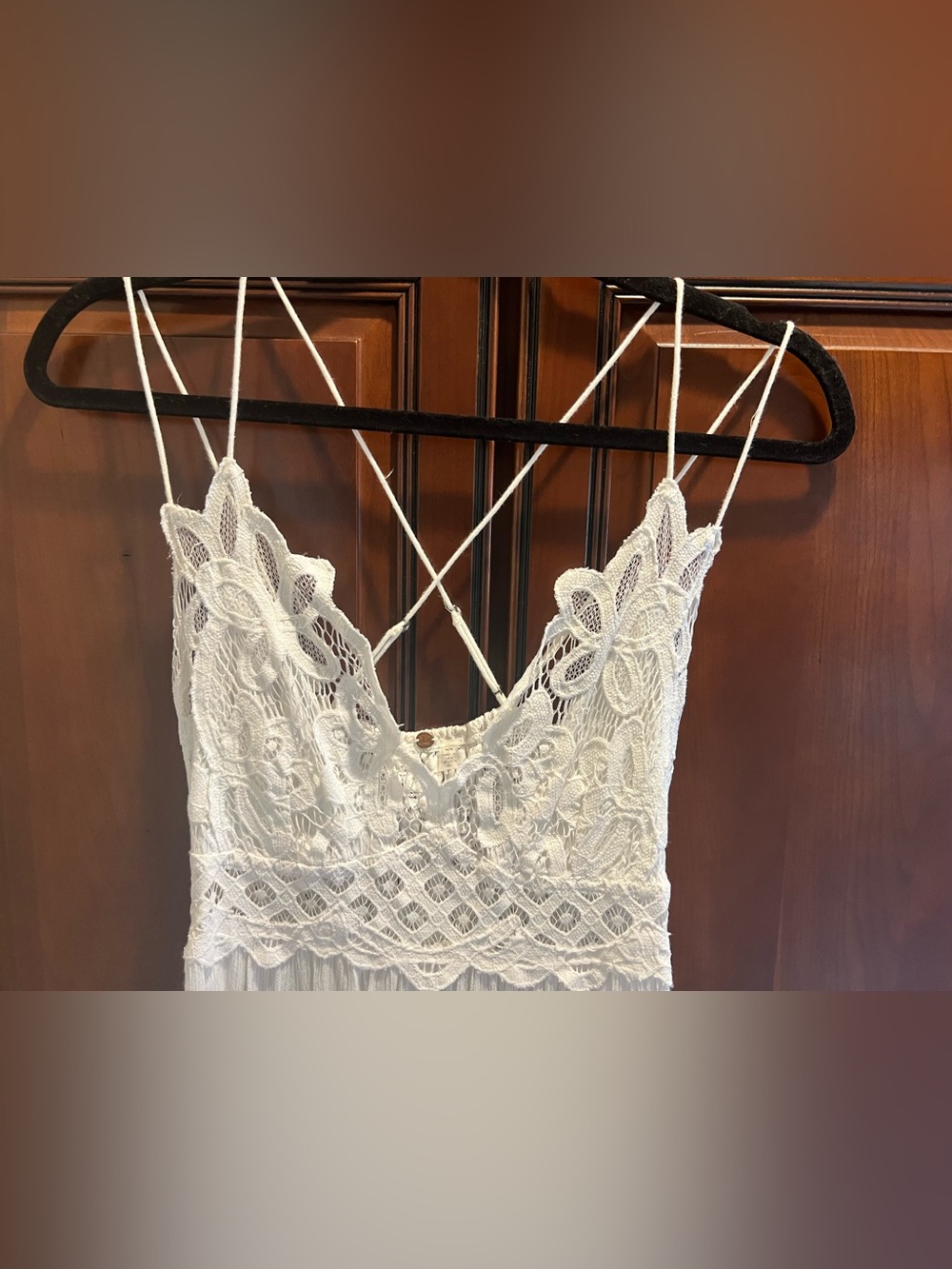 Free People Adella Dress White Lace Babydoll Slip Dress Boho - M - Picture 3 of 10